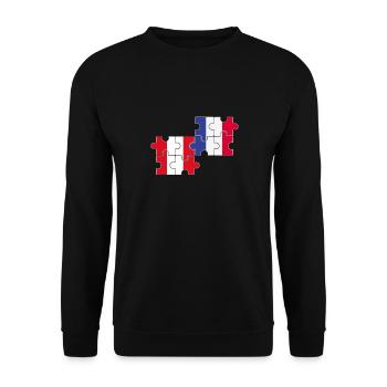 Drapeau du Pérou France Drapeau de la France Péruvien - Sweat-shirt Unisexe - noir - Devant - Alina (178cm) & Michal (187cm)