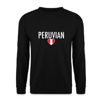 Pérou Pérou coeur Vintage drapeau péruvien - Sweat-shirt Unisexe - noir - Devant - Alina (178cm) & Michal (187cm)