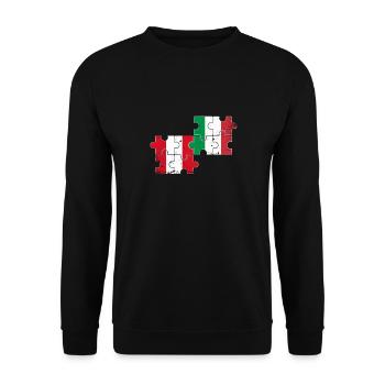 Peru Italien Vintage Flagge Italiener Peruaner - Unisex Pullover - Schwarz - Vorne - Alina (178cm) & Michal (187cm)