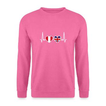 Peru UK Heartbeat Flag British Peruvian - Unisex Sweatshirt - pink - Front