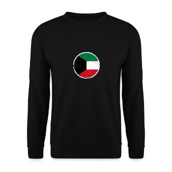 Kuwait Vintage Kuwaitische Flagge Kuwaiter - Unisex Pullover - Schwarz - Vorne - Alina (178cm) & Michal (187cm)