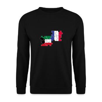 Kuwait Frankreich Flagge Französisch Kuwaiter - Unisex Pullover - Schwarz - Vorne - Alina (178cm) & Michal (187cm)