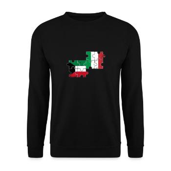 Kuwait Italien Vintage Flagge Italienisch Kuwaiter - Unisex Pullover - Schwarz - Vorne - Alina (178cm) & Michal (187cm)