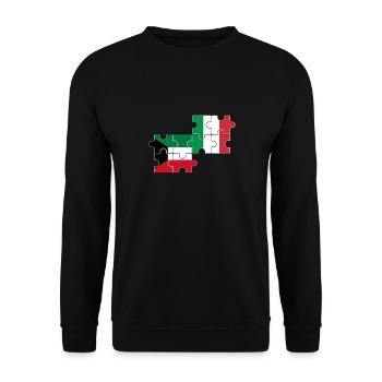 Kuwait Italien Flagge Italienisch Kuwaiter - Unisex Pullover - Schwarz - Vorne - Alina (178cm) & Michal (187cm)