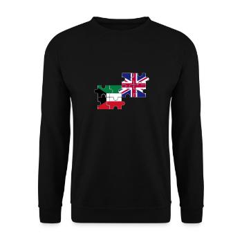 Kuwait UK Flagge Britischer Kuwaiter - Unisex Pullover - Schwarz - Vorne - Alina (178cm) & Michal (187cm)