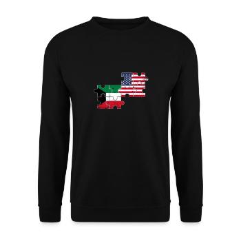 Koweït, États-Unis, drapeau Vintage, américain, koweïtien - Sweat-shirt Unisexe - noir - Devant - Alina (178cm) & Michal (187cm)