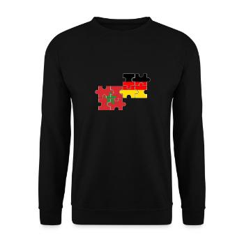 Morocco Germany Flag German Moroccans - Unisex Sweatshirt - black - Front - Alina (178cm) & Michal (187cm)