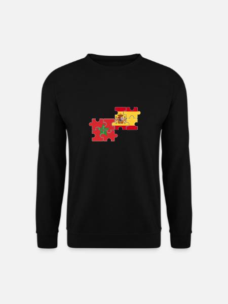 Maroc Espagne Drapeau Espagnols Marocains - Sweat-shirt Unisexe - noir
