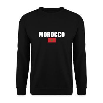 Maroc Drapeau Marocain Marocain - Sweat-shirt Unisexe - noir - Devant - Alina (178cm) & Michal (187cm)