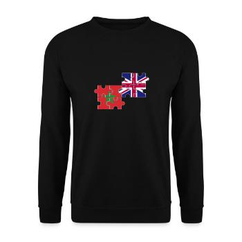 Marokko UK Flagge Britisch Marokkanisch - Unisex Pullover - Schwarz - Vorne - Alina (178cm) & Michal (187cm)