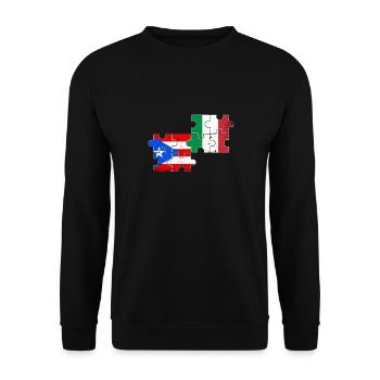 Puerto Rico Italy Vintage Flag Puerto Rican - Unisex Sweatshirt - black - Front - Alina (178cm) & Michal (187cm)