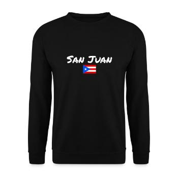 San Juan Puerto Rico Puerto Rican Flag - Unisex Sweatshirt - black - Front - Alina (178cm) & Michal (187cm)