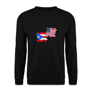 Puerto Rico USA Flag American Puerto Rican - Unisex Sweatshirt - black - Front - Alina (178cm) & Michal (187cm)