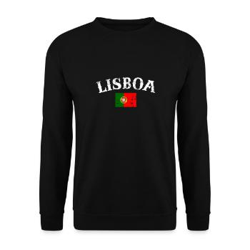 Lisboa Portugal Vintage drapeau portugais - Sweat-shirt Unisexe - noir - Devant - Alina (178cm) & Michal (187cm)