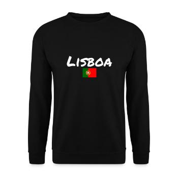 Lisboa Portugal Portuguese Flag Portuguese - Unisex Sweatshirt - black - Front - Alina (178cm) & Michal (187cm)