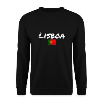 Lisboa Portugal Vintage drapeau portugais - Sweat-shirt Unisexe - noir - Devant - Alina (178cm) & Michal (187cm)