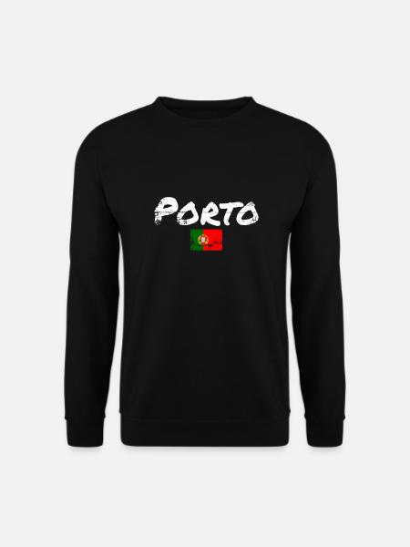 Porto Portugal Vintage Portugiesische Flagge - Unisex Pullover - Schwarz