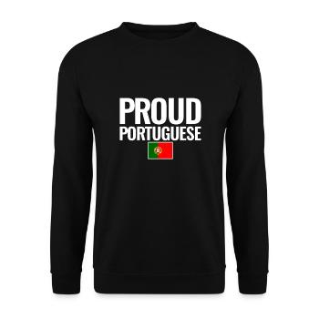 Proud Portuguese Portugal Portuguese Flag - Unisex Sweatshirt - black - Front - Alina (178cm) & Michal (187cm)