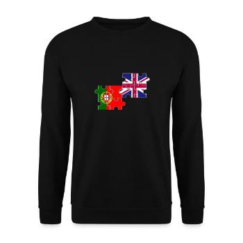 Portugal Drapeau du Royaume-Uni Portugais britannique - Sweat-shirt Unisexe - noir - Devant - Alina (178cm) & Michal (187cm)