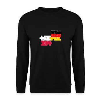 Poland Germany Flag German Polish - Unisex Sweatshirt - black - Front - Alina (178cm) & Michal (187cm)