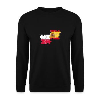 Pologne Espagne Drapeau Espagnol Polonais - Sweat-shirt Unisexe - noir - Devant - Alina (178cm) & Michal (187cm)