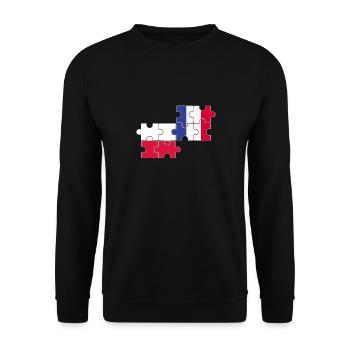 Pologne France Drapeau Français Polonais - Sweat-shirt Unisexe - noir - Devant - Alina (178cm) & Michal (187cm)