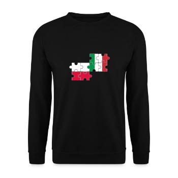 Pologne Italie Drapeau Italien Polonais - Sweat-shirt Unisexe - noir - Devant - Alina (178cm) & Michal (187cm)