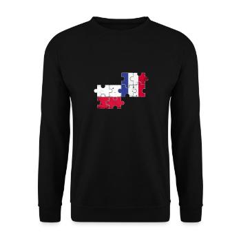 Pologne France Vintage drapeau polonais - Sweat-shirt Unisexe - noir - Devant - Alina (178cm) & Michal (187cm)