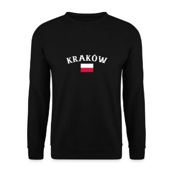 Krakow Poland Polish Flag Pole - Unisex Sweatshirt - black - Front - Alina (178cm) & Michal (187cm)