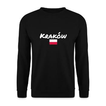 Cracovie, Pologne, mât de drapeau polonais - Sweat-shirt Unisexe - noir - Devant - Alina (178cm) & Michal (187cm)