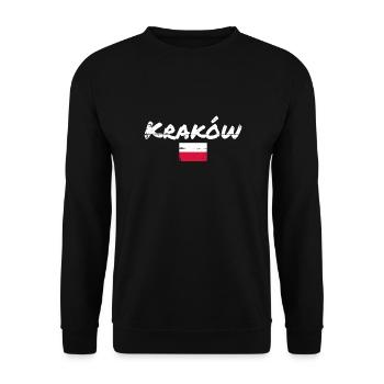 Krakow Vintage Poland Polish Flag Pole - Unisex Sweatshirt - black - Front - Alina (178cm) & Michal (187cm)