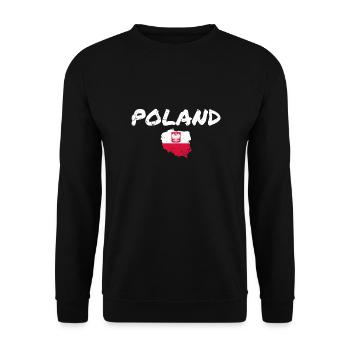Poland Vintage Map Poland Polish Flag Pole - Unisex Sweatshirt - black - Front - Alina (178cm) & Michal (187cm)
