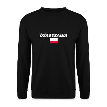 Warszawa Poland Polish Flag Pole - Unisex Sweatshirt - black - Front - Alina (178cm) & Michal (187cm)