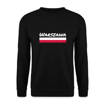 Warszawa Poland Polish Flag Pole - Unisex Sweatshirt - black - Front - Alina (178cm) & Michal (187cm)