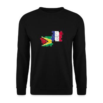 Guyane France Vintage Drapeau Français Guyanais - Sweat-shirt Unisexe - noir - Devant - Alina (178cm) & Michal (187cm)