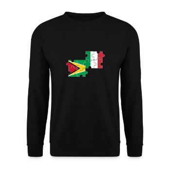 Drapeau de la Guyane, Italie, Guyanais - Sweat-shirt Unisexe - noir - Devant - Alina (178cm) & Michal (187cm)