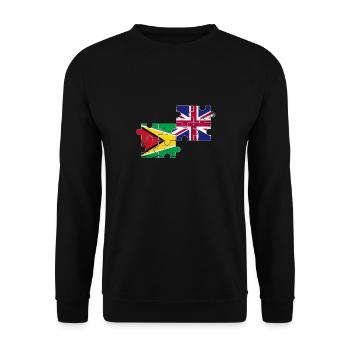Guyane Royaume-Uni Vintage drapeau britannique guyanais - Sweat-shirt Unisexe - noir - Devant - Alina (178cm) & Michal (187cm)