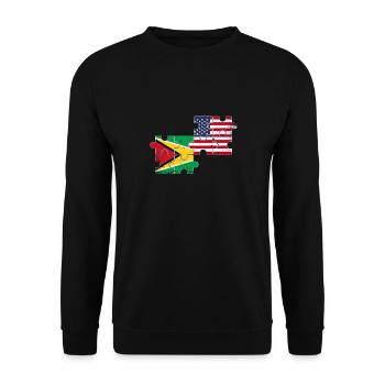 Guyane USA Vintage drapeau Guyane américaine - Sweat-shirt Unisexe - noir - Devant - Alina (178cm) & Michal (187cm)