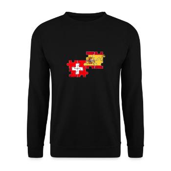 Suisse Espagne Vintage Flag Suisse espagnole - Sweat-shirt Unisexe - noir - Devant - Alina (178cm) & Michal (187cm)