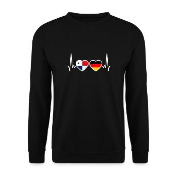 Panama Allemagne Heartbeat Flag Panaman - Sweat-shirt Unisexe - noir - Devant - Alina (178cm) & Michal (187cm)