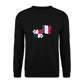 Panama France Drapeau Français Panaméen - Sweat-shirt Unisexe - noir - Devant - Alina (178cm) & Michal (187cm)
