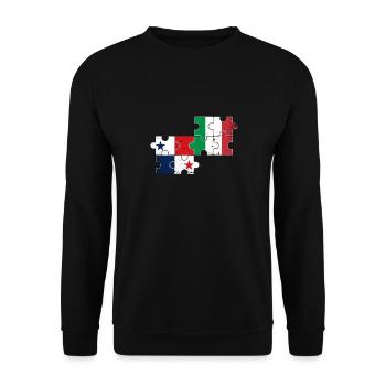 Panama Italie Vintage drapeau italien panaméen - Sweat-shirt Unisexe - noir - Devant - Alina (178cm) & Michal (187cm)