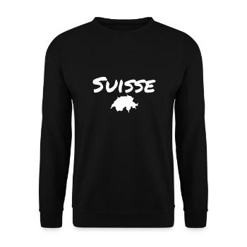 Suisse Suisse Carte Suisse Suisse - Sweat-shirt Unisexe - noir - Devant - Alina (178cm) & Michal (187cm)