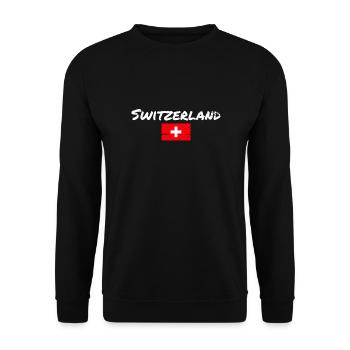 Suisse Vintage Suisse Drapeau Suisse - Sweat-shirt Unisexe - noir - Devant - Alina (178cm) & Michal (187cm)