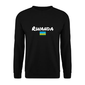Rwanda Ruandische Flagge Ruandese - Unisex Pullover - Schwarz - Vorne - Alina (178cm) & Michal (187cm)