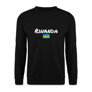 Rwanda Vintage Ruandische Flagge Ruandese - Unisex Pullover - Schwarz - Vorne - Alina (178cm) & Michal (187cm)
