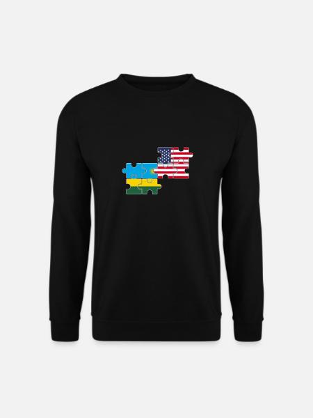 Rwanda USA Flagge Amerikanisch Ruandisch - Unisex Pullover - Schwarz