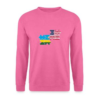 Rwanda USA Flagge Amerikanisch Ruandisch - Unisex Pullover - Pink - Vorne
