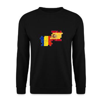Romania Spain Flag Spanish Romanian - Unisex Sweatshirt - black - Front - Alina (178cm) & Michal (187cm)