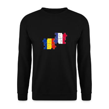 Romania France Flag French Romanian - Unisex Sweatshirt - black - Front - Alina (178cm) & Michal (187cm)